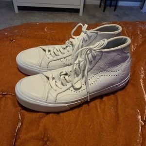 Women's VANS White Leather High Tops Size 9